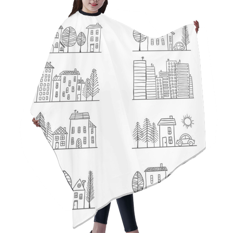 Personality  Houses Doodles Hair Cutting Cape