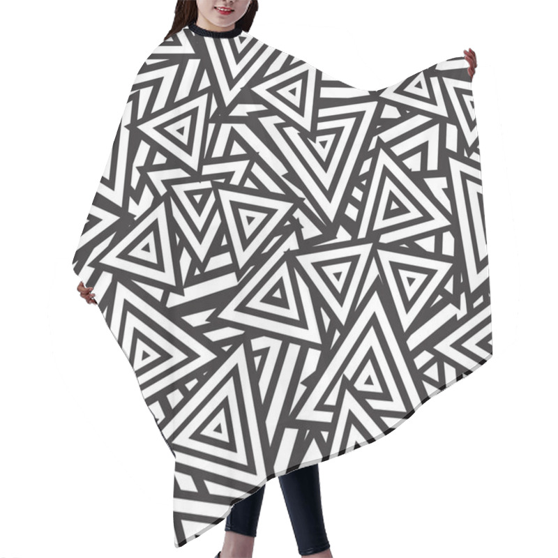 Personality  Abstract Black And White Seamless Pattern. Vector Hair Cutting Cape