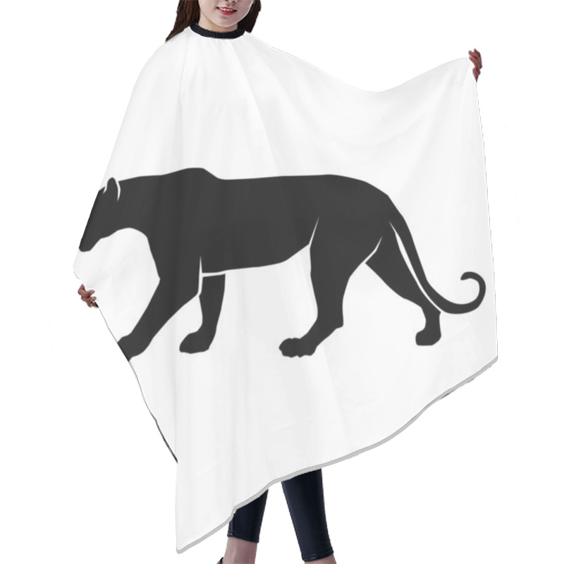 Personality  Silhouette Of Walking Tiger In Black And White Hair Cutting Cape