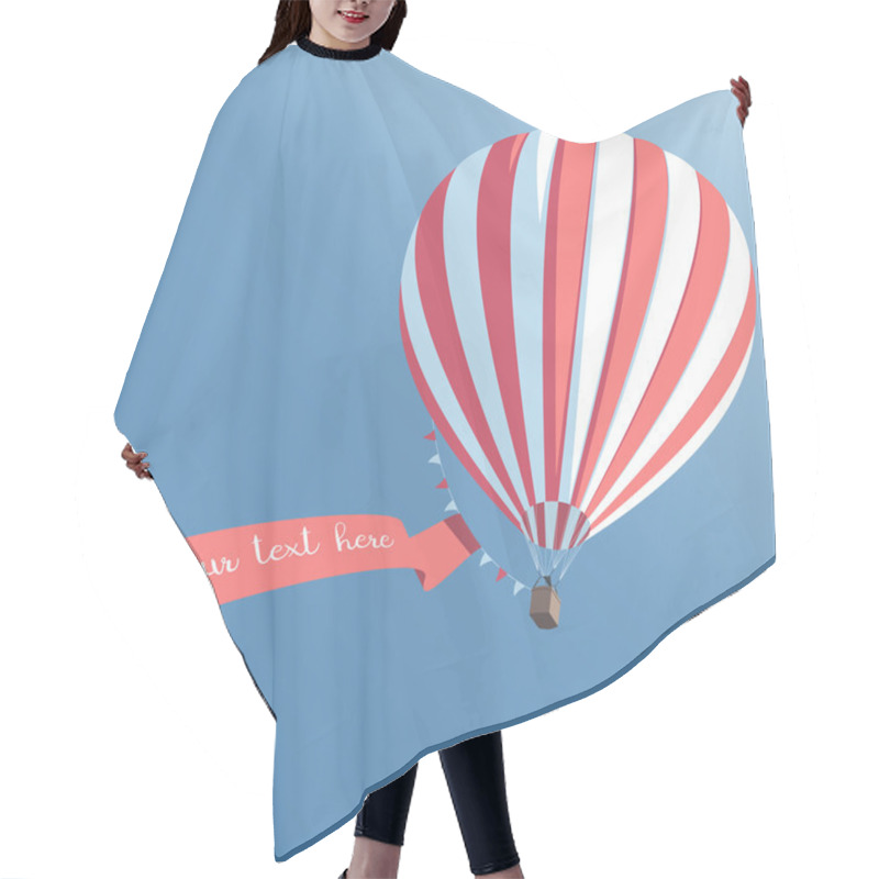 Personality  Striped Balloon With Banner Hair Cutting Cape