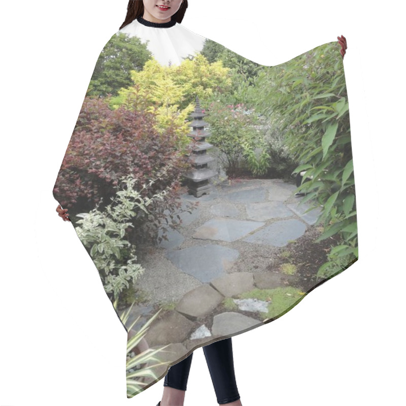 Personality  Garden With Stones And Plants Hair Cutting Cape