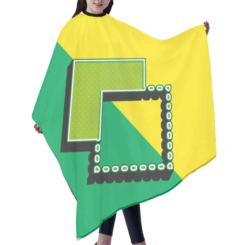 Personality  Background Green And Yellow Modern 3d Vector Icon Logo Hair Cutting Cape