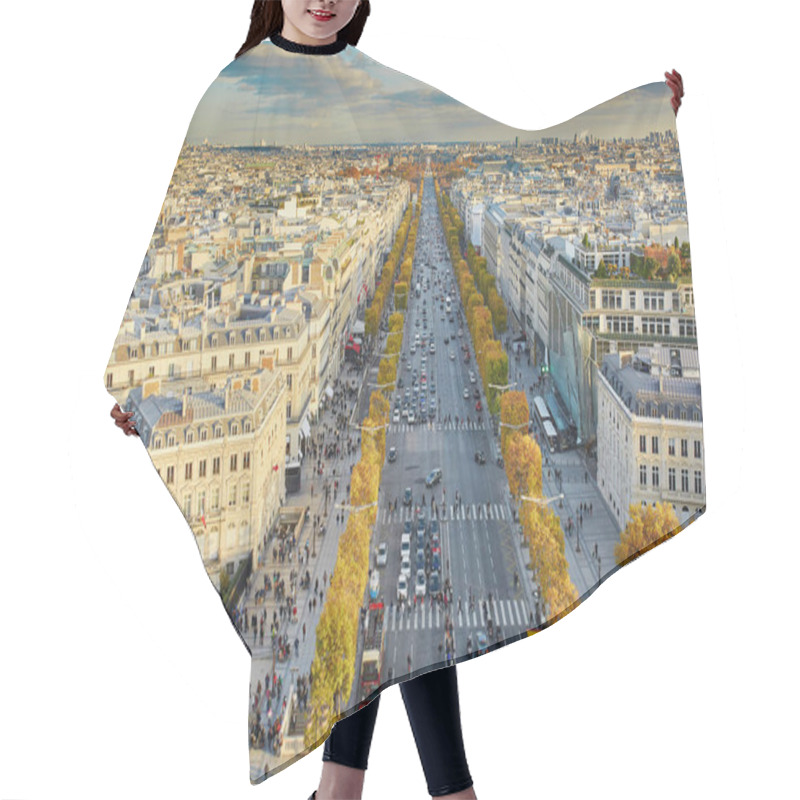 Personality  Aerial Panoramic Cityscape View Of Paris, France On A Fall Day Hair Cutting Cape