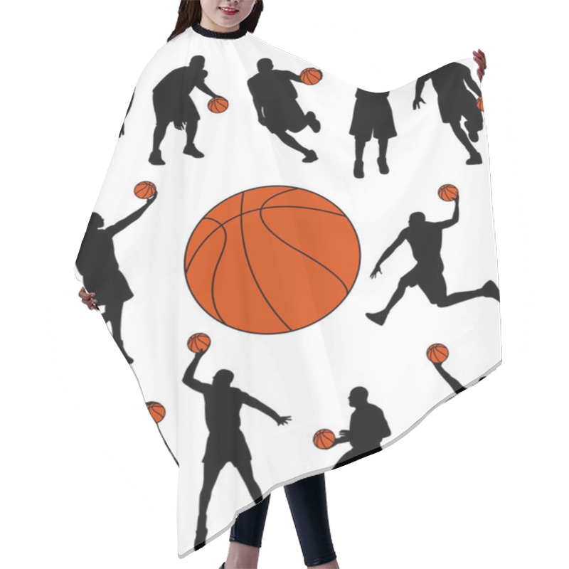 Personality  Basketball Players Silhouettes Hair Cutting Cape