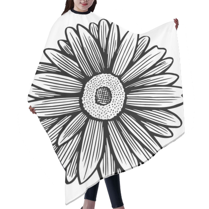 Personality  Black And White Daisy Flower Hair Cutting Cape