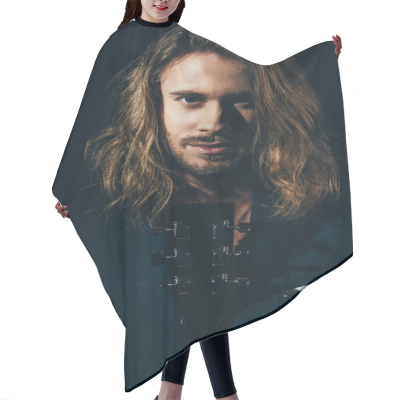 Personality  Handsome Man With Guitar Hair Cutting Cape