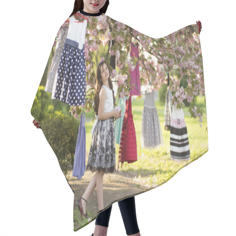 Personality  Small Girl Among Dresses In The Tree Hair Cutting Cape