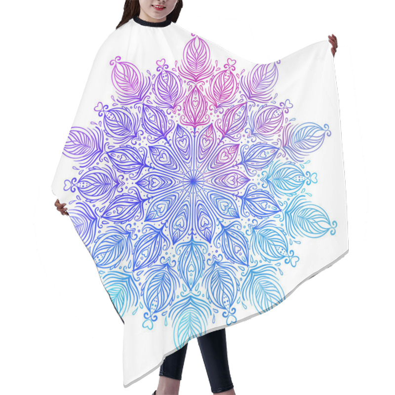 Personality  Vector Ornamental Mandala Inspired Ethnic Art, Patterned Indian  Hair Cutting Cape