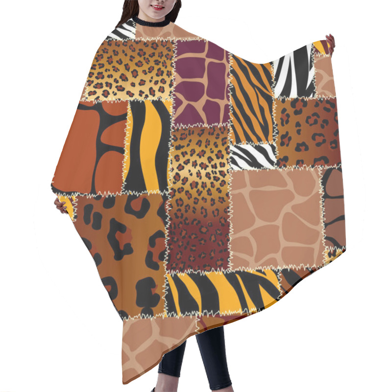 Personality  Patchwork Textile Pattern. Seamless Quilting Design Background. Hair Cutting Cape