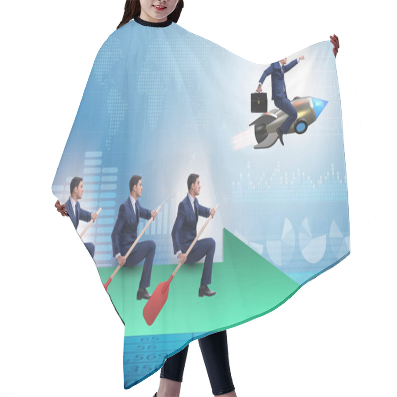 Personality  Leadership Concept With Various Business People Hair Cutting Cape