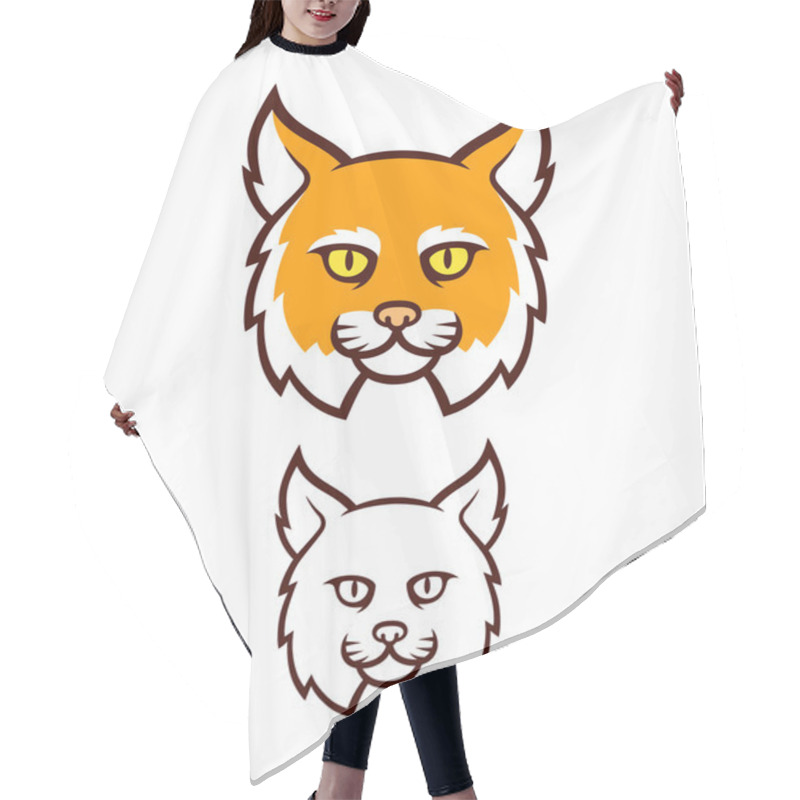 Personality  Angry Wildcat Mascot Head Hair Cutting Cape