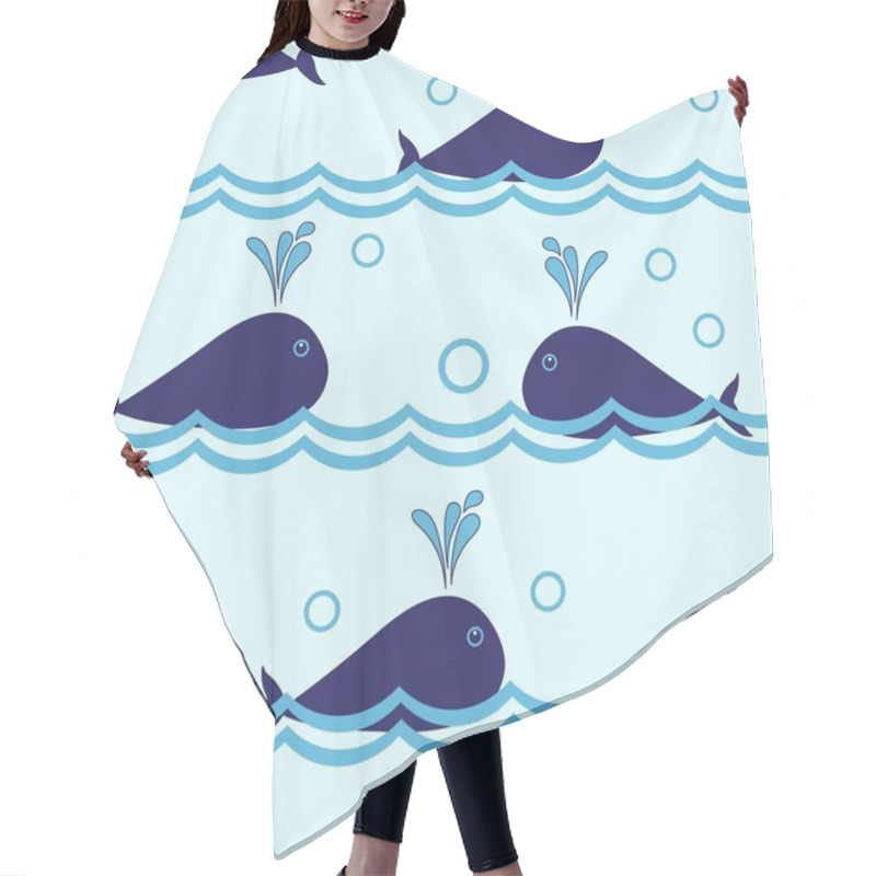 Personality  Seamless Dolphin Pattern Hair Cutting Cape