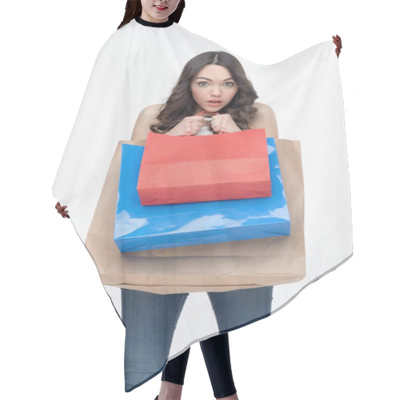 Personality  Girl And Shopping Hair Cutting Cape