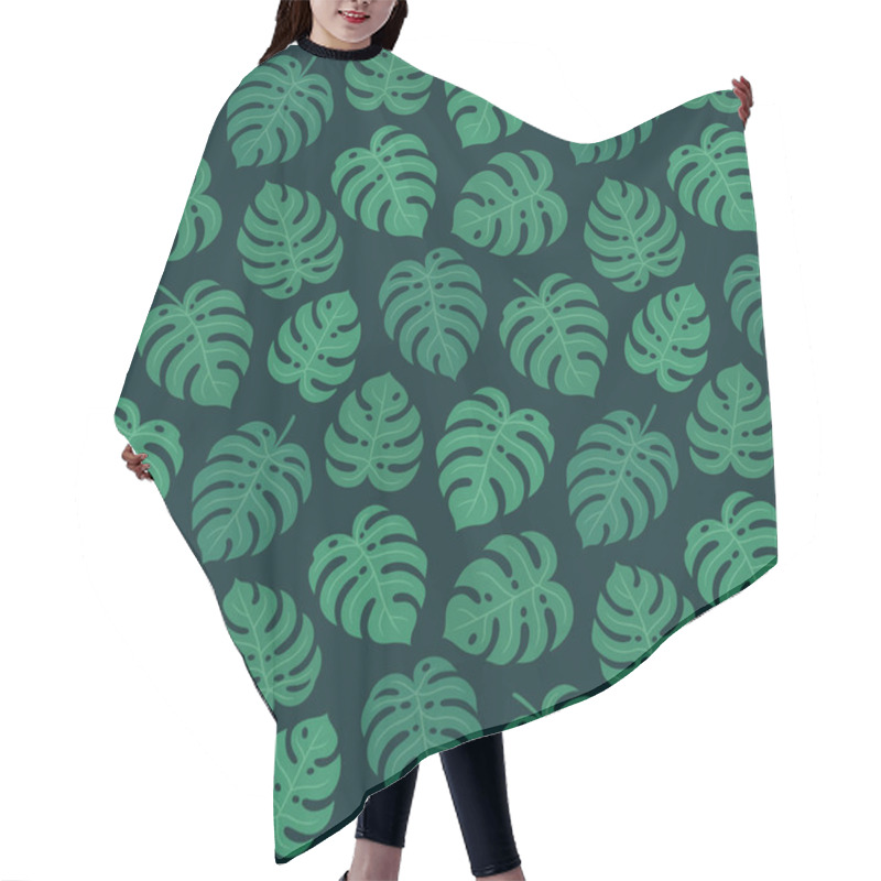 Personality  Monstera Leaf Pattern Hair Cutting Cape