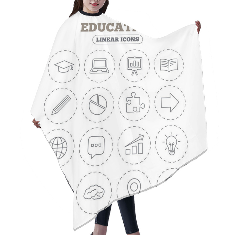 Personality  Brain Icons Set Hair Cutting Cape