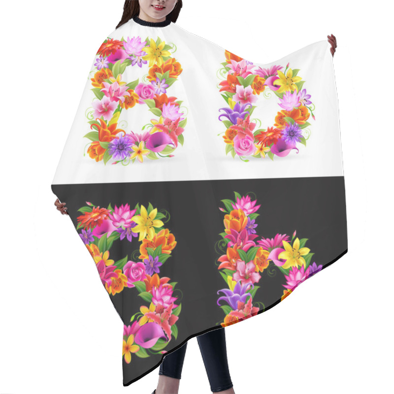 Personality  Flower Font Hair Cutting Cape