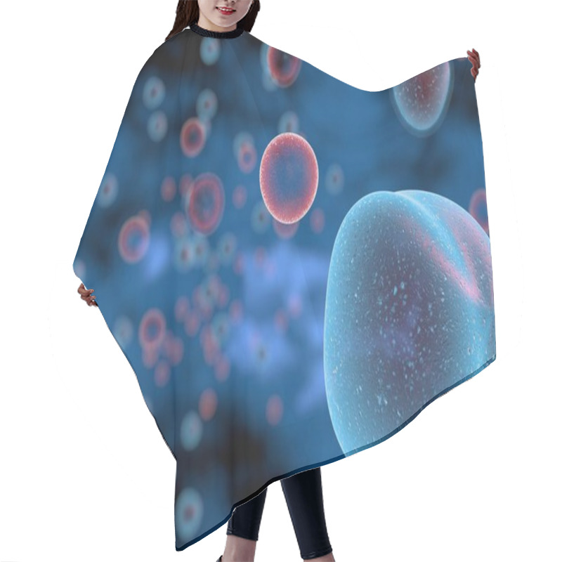 Personality  T Cells Attacking Cancer Cells 3D Illustration Hair Cutting Cape