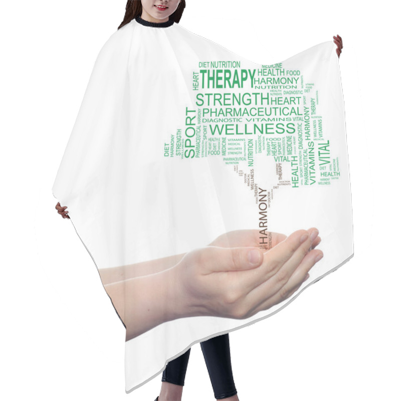 Personality  Health Text Word Cloud Hair Cutting Cape