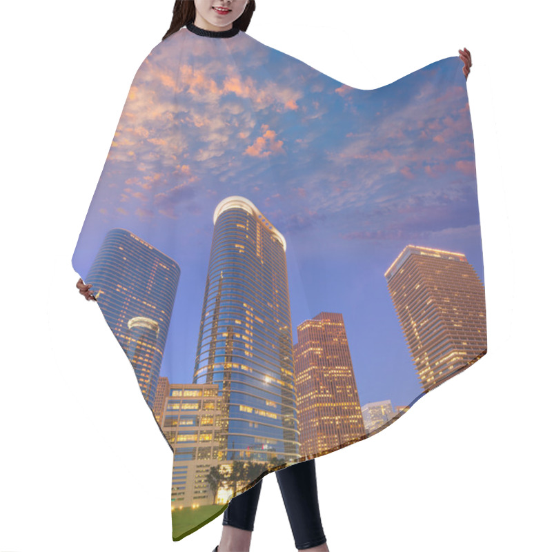 Personality  Houston Downtown Skyline Sunset At Texas US Hair Cutting Cape