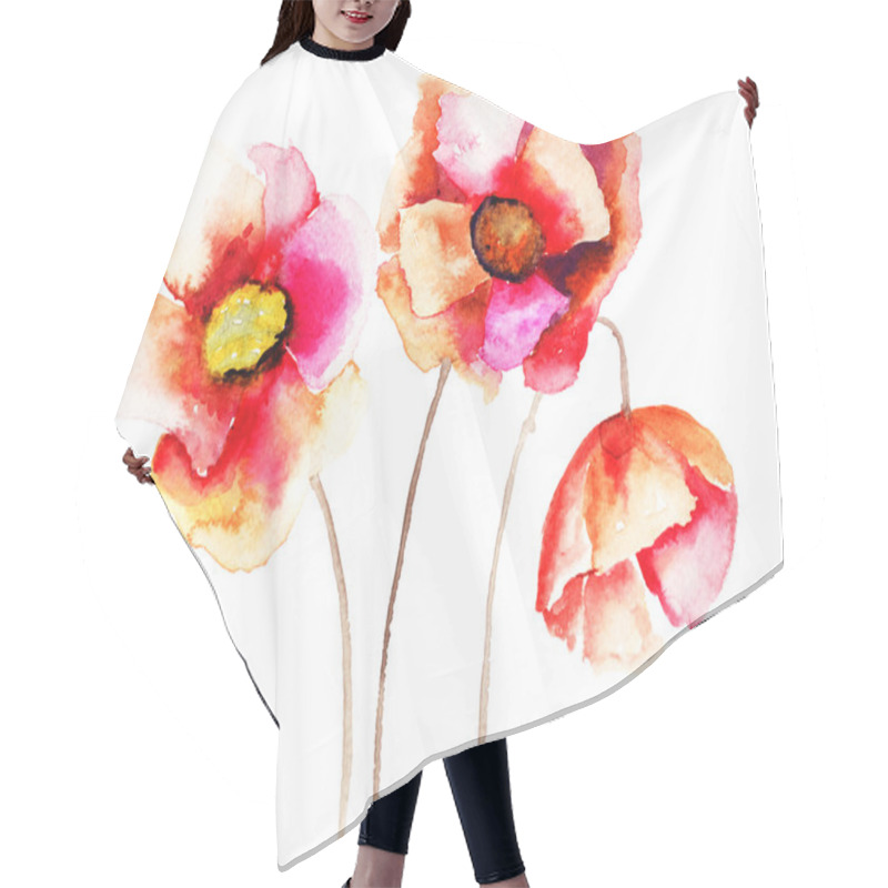 Personality  Poppy Flowers Hair Cutting Cape