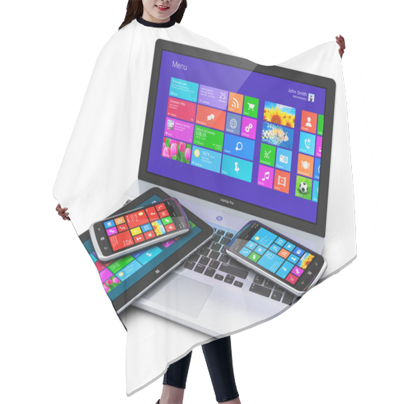 Personality  Mobile Devices With Touchscreen Interface Hair Cutting Cape