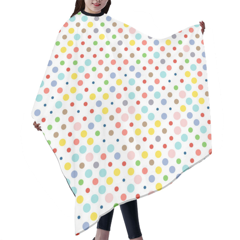 Personality  Seamless Dotted Pattern, Polka Dot Fabric, Wallpaper, Vector. Hair Cutting Cape