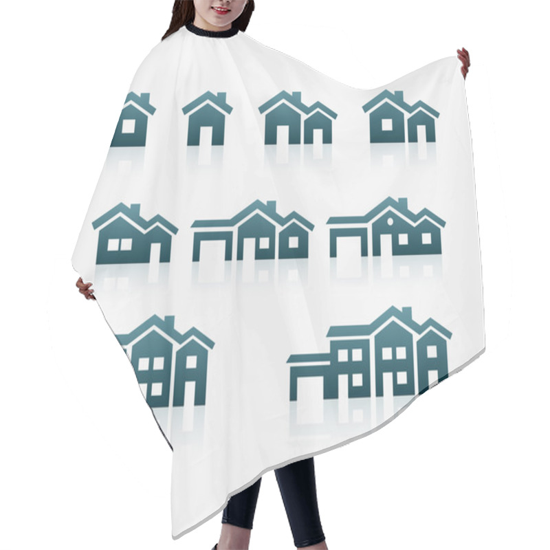 Personality  House Icon Set Hair Cutting Cape