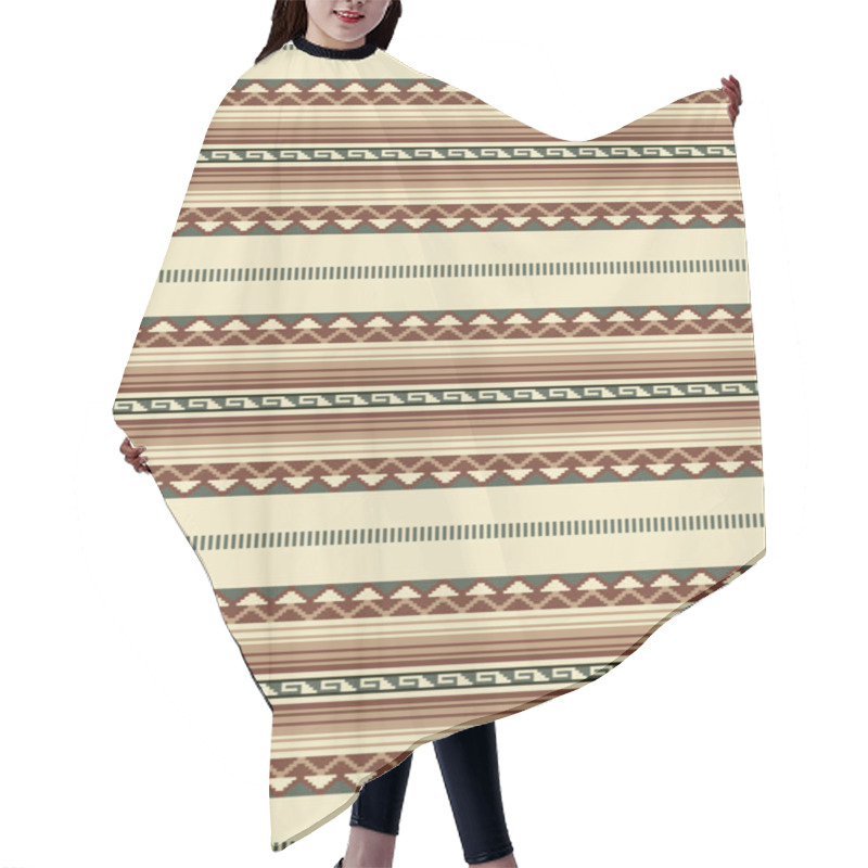 Personality  Mexican Serape Seamless Pattern. Ethnic Vector Background. Woven Rug. Striped Blanket. Hair Cutting Cape