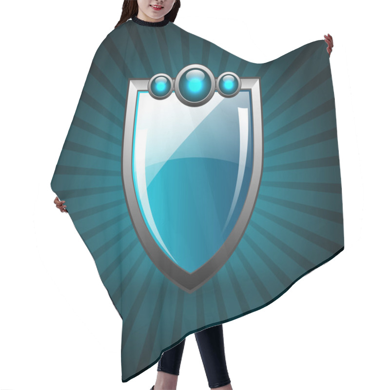 Personality  Button Shield, Vector Illustration  Hair Cutting Cape