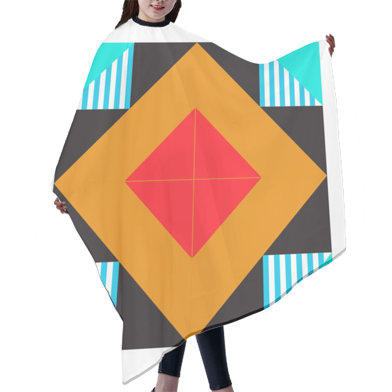 Personality  Trendy Geometric Kaleidoscope Elements Memphis Greeting Cards Design. Retro Style Texture, Pattern And Elements. Modern Abstract Design Poster And Cover Template Hair Cutting Cape