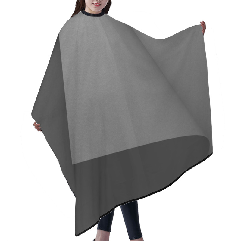 Personality  Close-up View Of Grey Paper Sheet And Dark Abstract Background Hair Cutting Cape