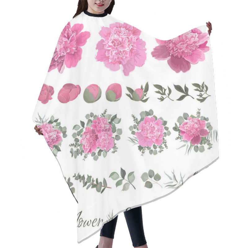 Personality  Set Pink Peony Hair Cutting Cape