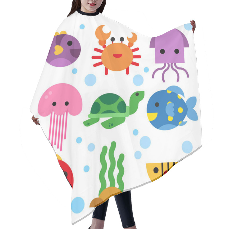 Personality  Ocean Animals Collection Design Hair Cutting Cape