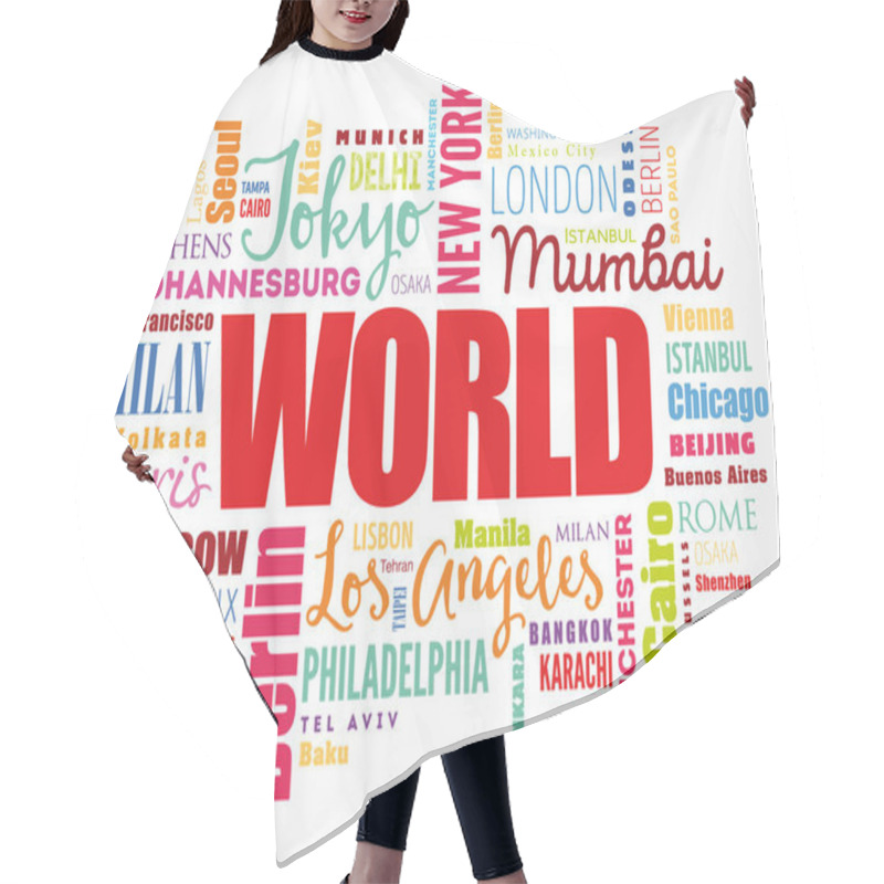 Personality  WORLD Word Cloud Concept Hair Cutting Cape