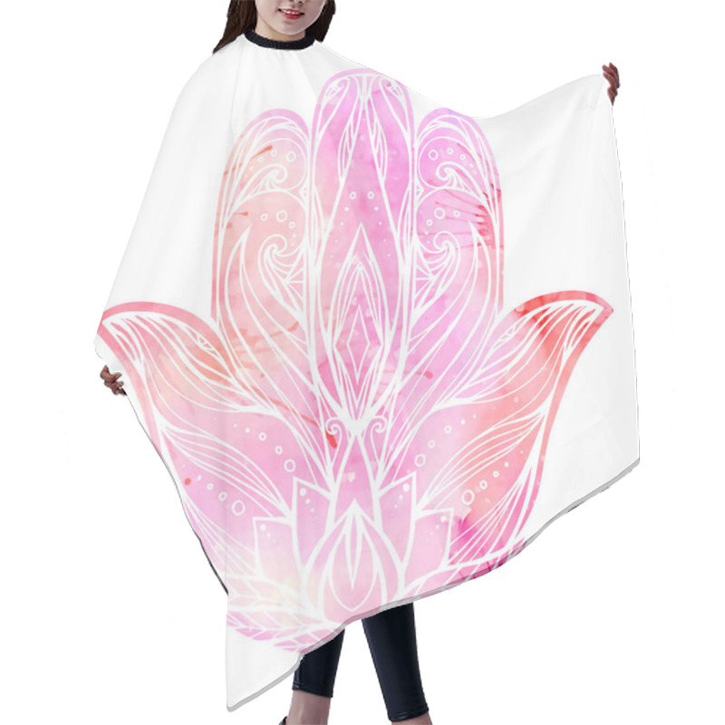 Personality  Illustration Hamsa With Boho Pattern Hair Cutting Cape