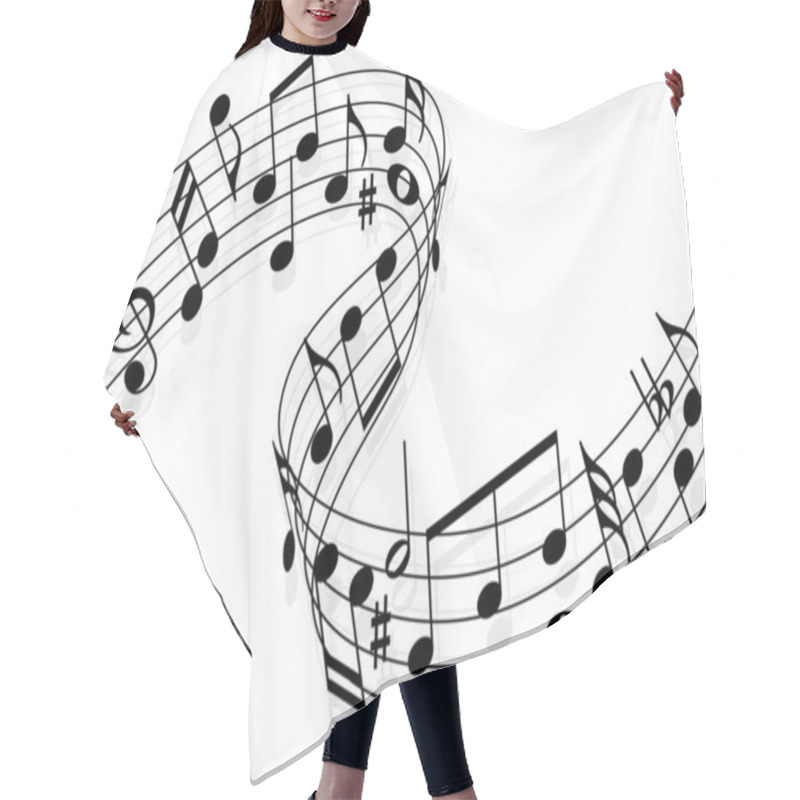 Personality  Music Notes Hair Cutting Cape