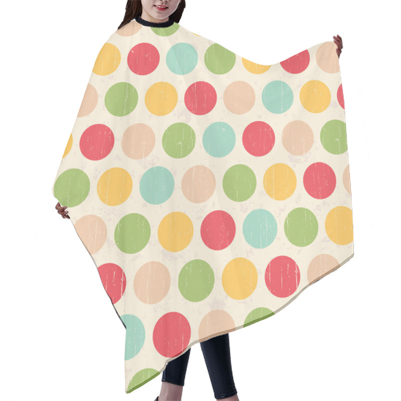 Personality  Seamless Grunge Circles Polka Dots Background Texture Hair Cutting Cape