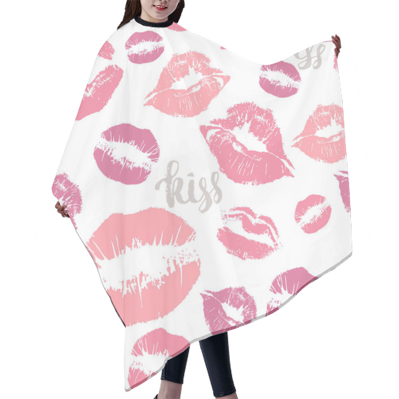 Personality  Print Kisses Lips Pattern Hair Cutting Cape