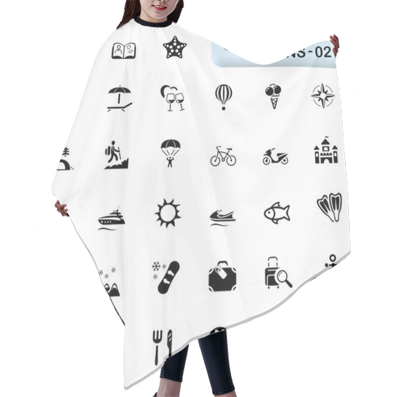 Personality  33 Black Travel Icons 02 Hair Cutting Cape