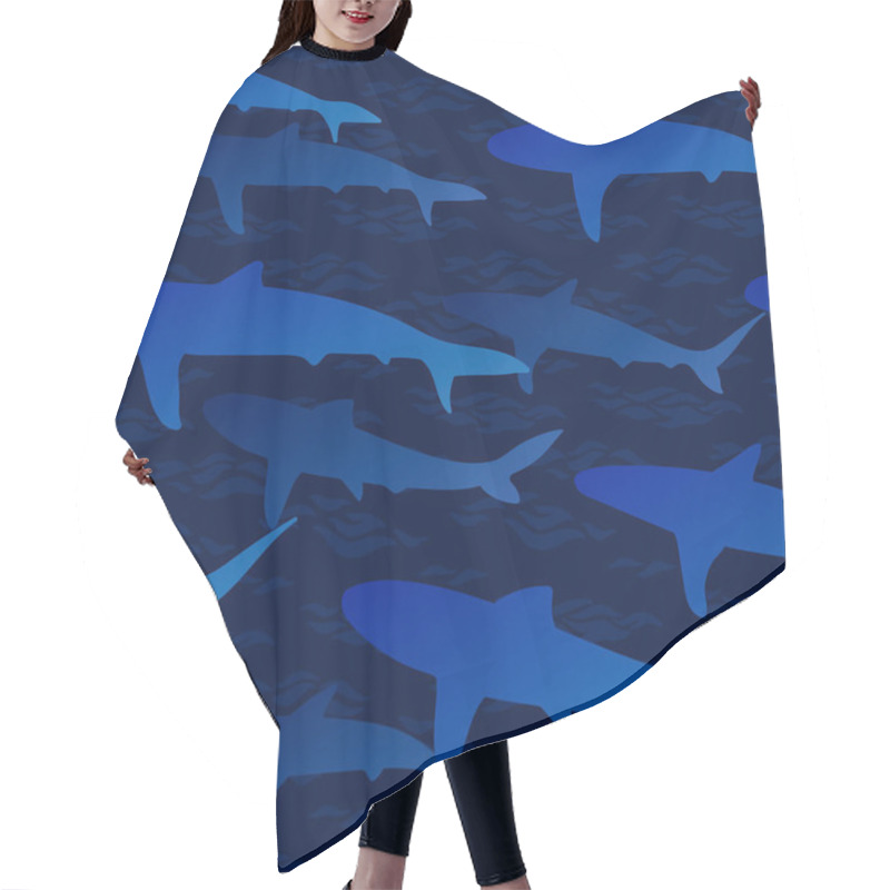 Personality  Swimming Sharks Pattern Hair Cutting Cape