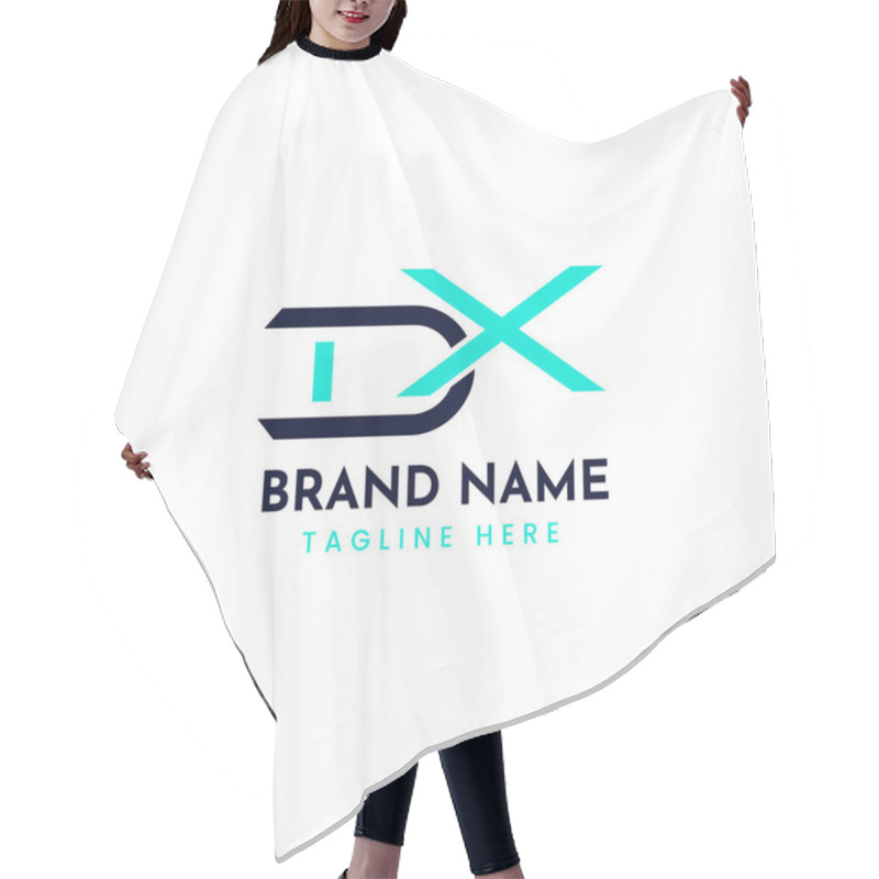 Personality  DX Letter Logo: The DX Wordmark Logo Is A Sleek And Modern Typographic Design Emphasizing Simplicity, Professionalism, And Innovation, Making It Ideal For Tech, Corporate, And Digital Brands. Hair Cutting Cape