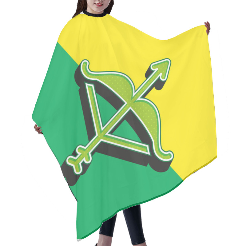 Personality  Artemis Green And Yellow Modern 3d Vector Icon Logo Hair Cutting Cape