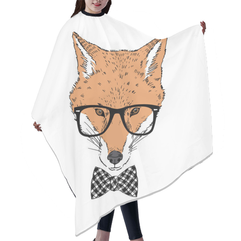 Personality  Fashion Portrait Of Fox Hipster Hair Cutting Cape