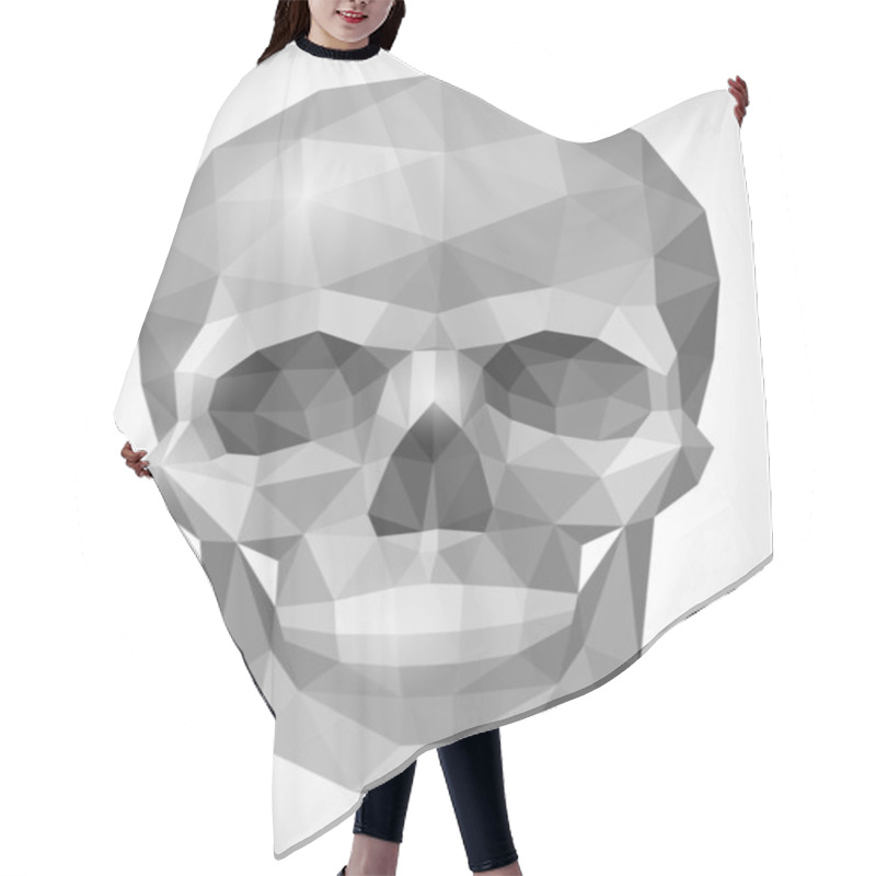 Personality  Human Skull In Origami Style Hair Cutting Cape