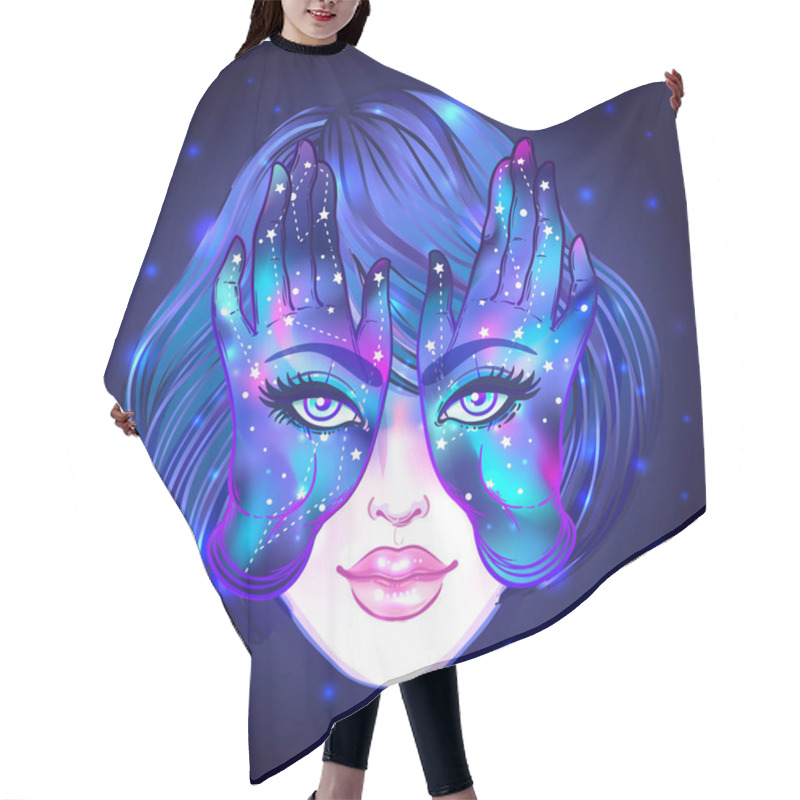 Personality  Mysterious Creature With Eyes On The Hands. Hand Drawn Illustrat Hair Cutting Cape