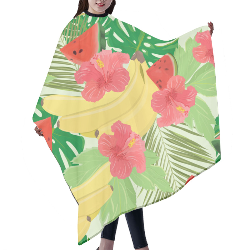 Personality   Tropical Fruits And Leaves Hair Cutting Cape