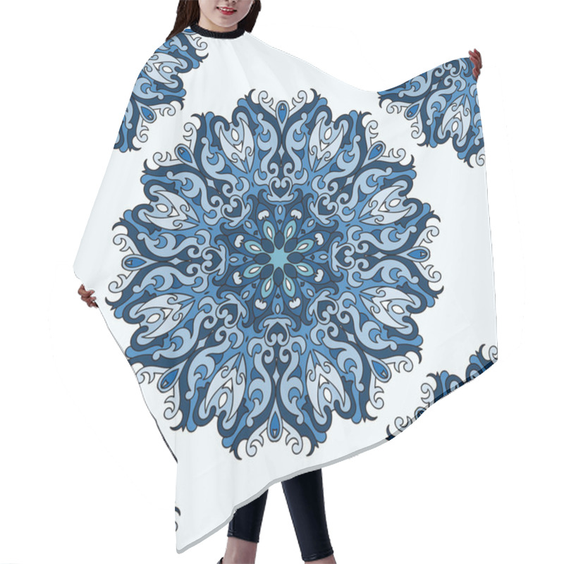 Personality  Seamless Deep Blue Abstract Pattern Hair Cutting Cape