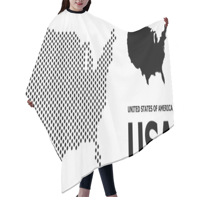 Personality  Pixel Mosaic Map Of USA Hair Cutting Cape