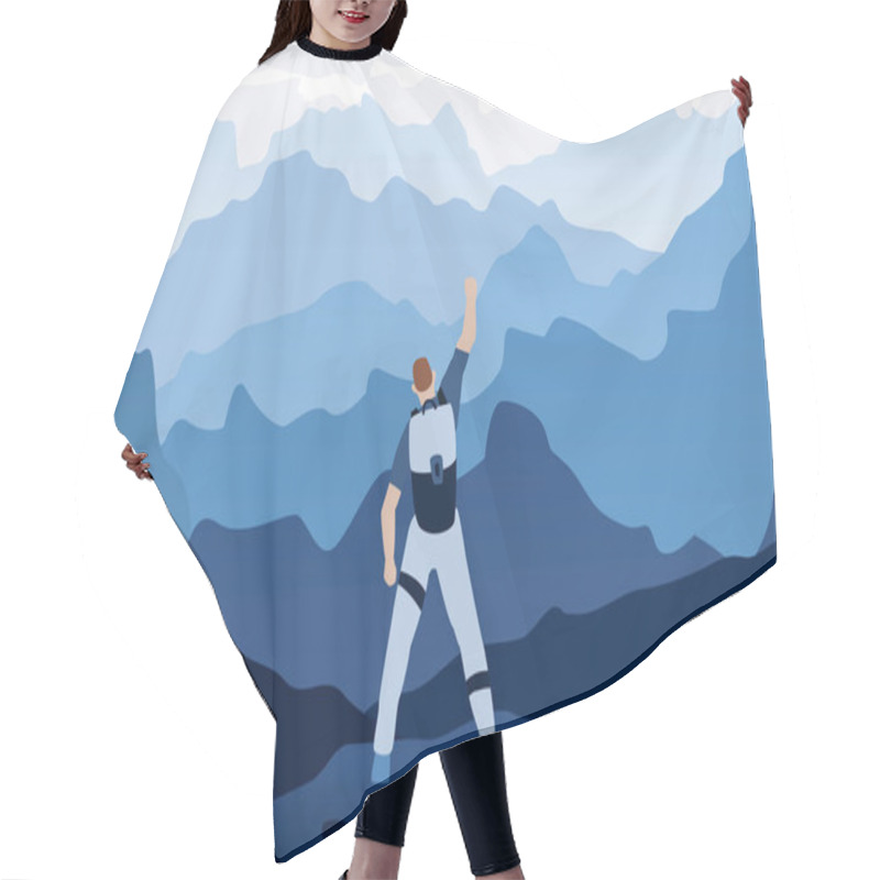 Personality  Web Vector Illustration On The Theme Of Climbing, Trekking, Hiking, Walking. Hair Cutting Cape