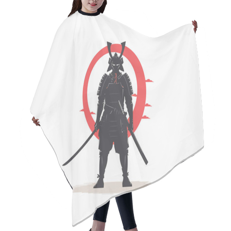 Personality  Woman Samurai Isolated Illustration Hair Cutting Cape